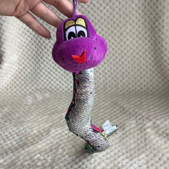 Reversible Sequins Snake Stuffed Animal - Picture 2 of 5